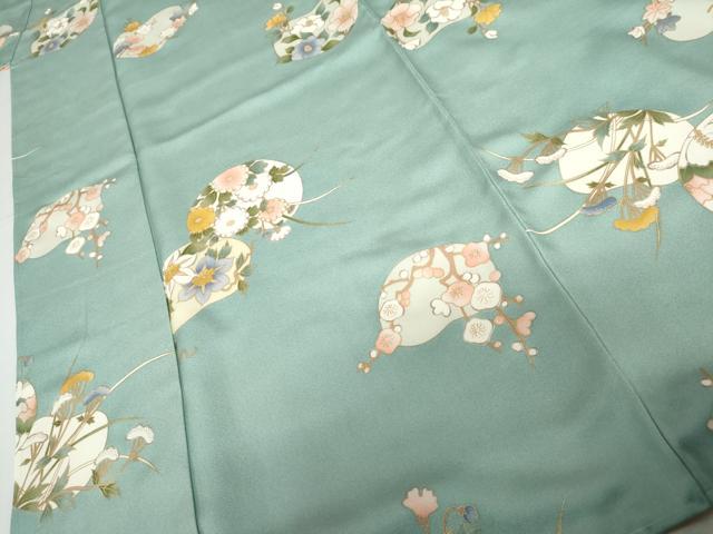 平和屋着物●上質な小紋 枝花文 金彩 正絹 逸品 未使用 AABG9955cs