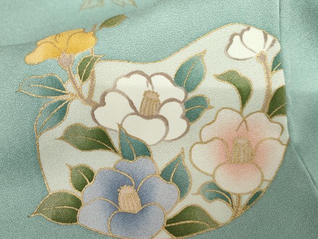 平和屋着物●上質な小紋 枝花文 金彩 正絹 逸品 未使用 AABG9955cs