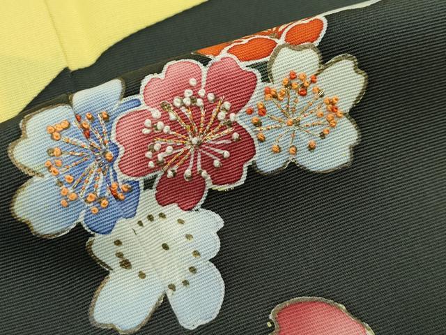 平和屋本店●極上 創業460年・千總 着物デザイナーきよ彦 訪問着 中国三大刺繍 相良刺繍 舞花文 金彩 芥子色地 逸品 CZAA5501s6