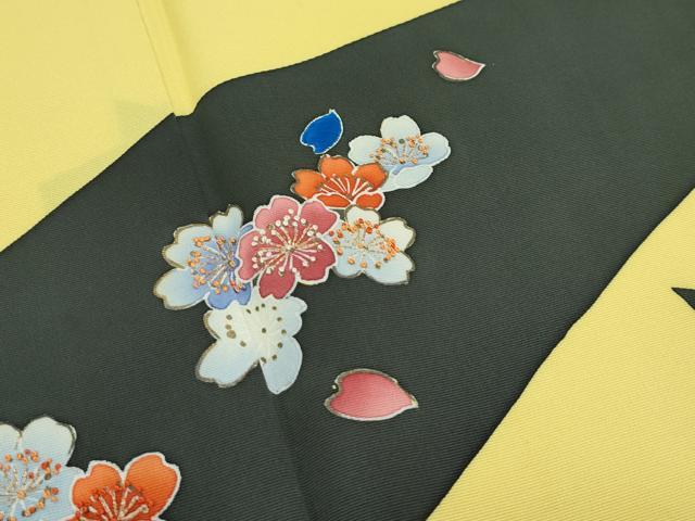 平和屋本店●極上 創業460年・千總 着物デザイナーきよ彦 訪問着 中国三大刺繍 相良刺繍 舞花文 金彩 芥子色地 逸品 CZAA5501s6