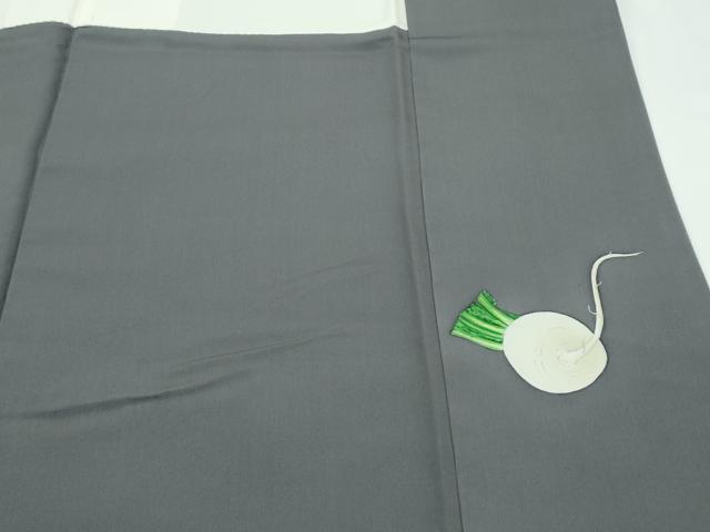 平和屋本店●極上 人間国宝 五代 田畑喜八 訪問着 紬地 蕪 墨色地 逸品 CZAA5504s6