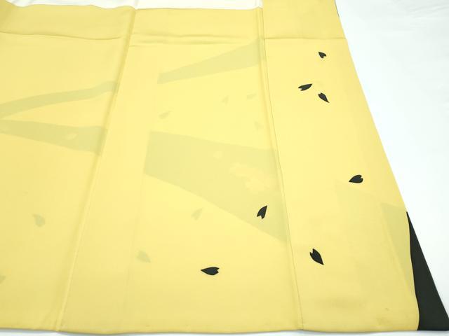 平和屋本店●極上 創業460年・千總 着物デザイナーきよ彦 訪問着 中国三大刺繍 相良刺繍 舞花文 金彩 芥子色地 逸品 CZAA5501s6