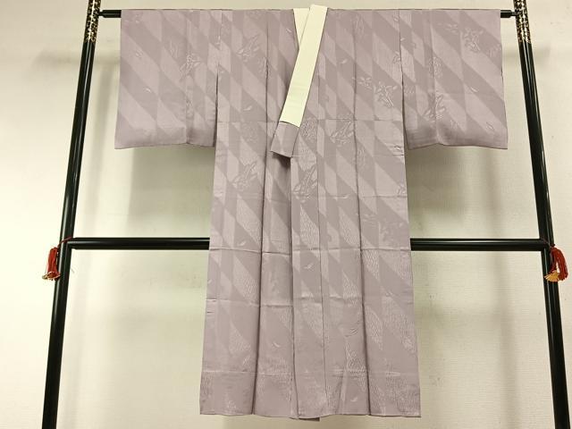 平和屋着物●長襦袢 無双仕立て 草花地紋 鴇鼠色 やまと誂製 正絹 逸品 AABH0678fy