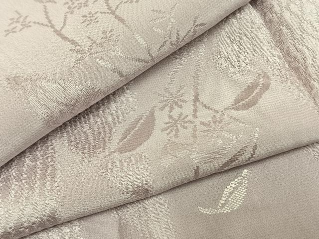 平和屋着物●長襦袢 無双仕立て 草花地紋 鴇鼠色 やまと誂製 正絹 逸品 AABH0678fy