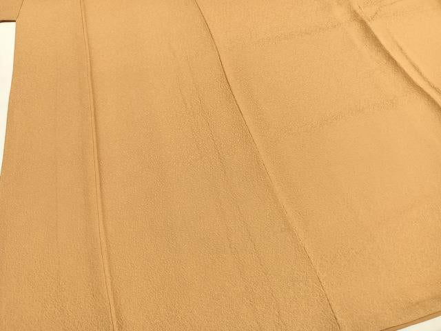 平和屋着物●上質な色無地 萱草色 正絹 逸品 AABH0704fy
