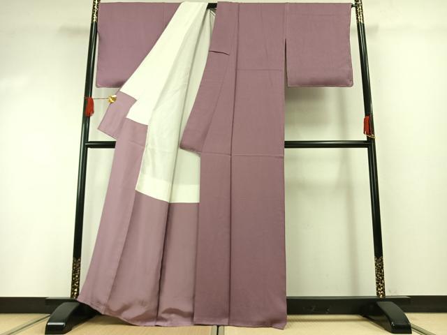 平和屋着物●上質な色無地 浅紫色 正絹 逸品 AABH0706fy