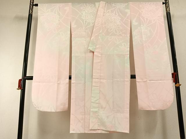 平和屋着物●振袖用長襦袢 無双仕立て 草花地紋 暈し染め 洗える着物 AABH0741fy