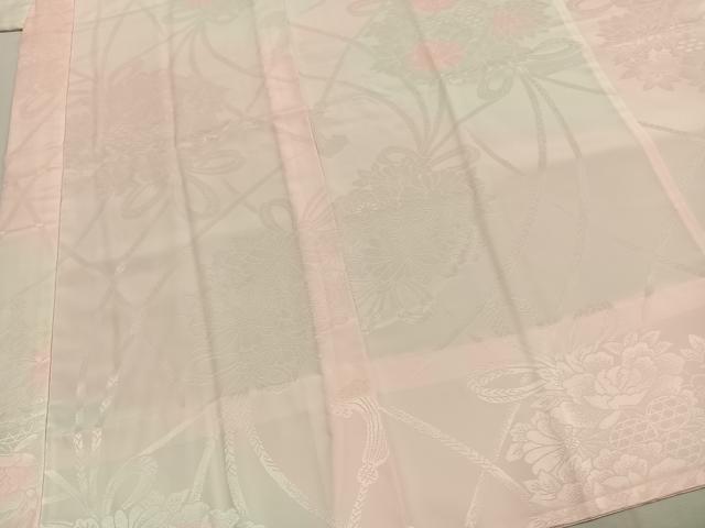 平和屋着物●振袖用長襦袢 無双仕立て 草花地紋 暈し染め 洗える着物 AABH0741fy