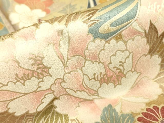 平和屋着物●訪問着 作家物 誰ヶ袖花文 金彩 正絹 逸品 DABC3802az