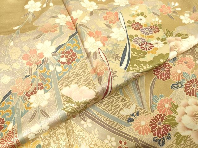 平和屋着物●訪問着 作家物 誰ヶ袖花文 金彩 正絹 逸品 DABC3802az