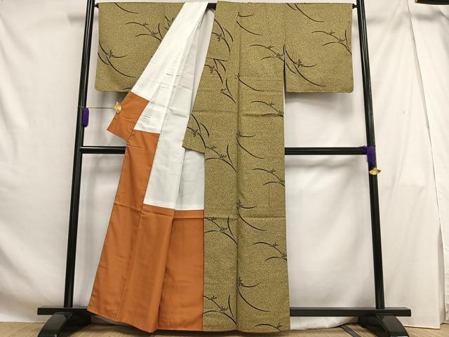 平和屋着物■小紋 草花文 洗える着物 未使用 AABH0954oa