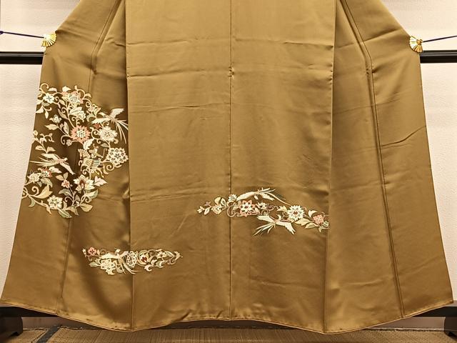 平和屋着物■訪問着 狩猟更紗花鳥文 金彩 正絹 逸品 BAAW7598hv