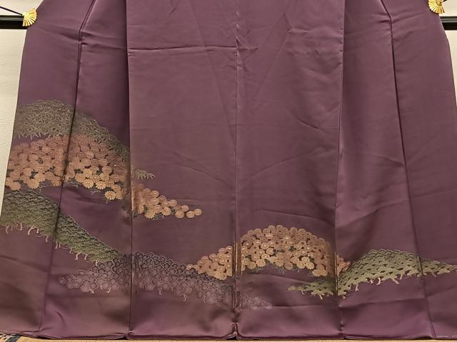 平和屋着物■豪華色留袖 寿光織 菊華三友図 金糸 正絹 逸品 BAAW7640hv