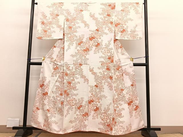 平和屋着物■上質な小紋 草花文 正絹 逸品 BAAW7878hv