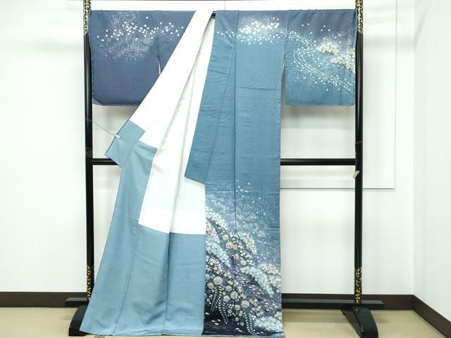 平和屋本店●極上 吉乃一廉 幻の辻が花 訪問着 絞り 暈し染め 銀通し地 逸品 未使用 CZAA5562s6