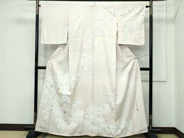 平和屋本店●極上 竹珠庵 訪問着 螺鈿 手描き 桜 暈し染め 金彩 逸品 未使用 CZAA5551s6