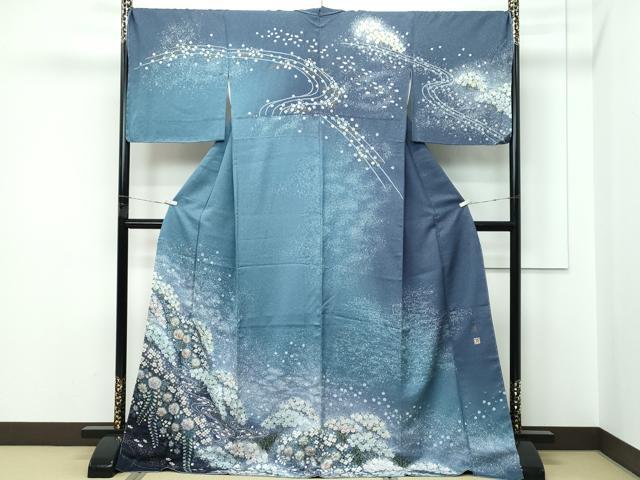 平和屋本店●極上 吉乃一廉 幻の辻が花 訪問着 絞り 暈し染め 銀通し地 逸品 未使用 CZAA5562s6