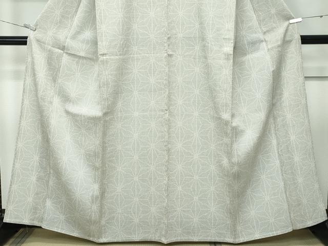 平和屋本店▽極上 白鷹お召 単衣 110亀甲 麻の葉文様 逸品 未使用 CZAA5593s6