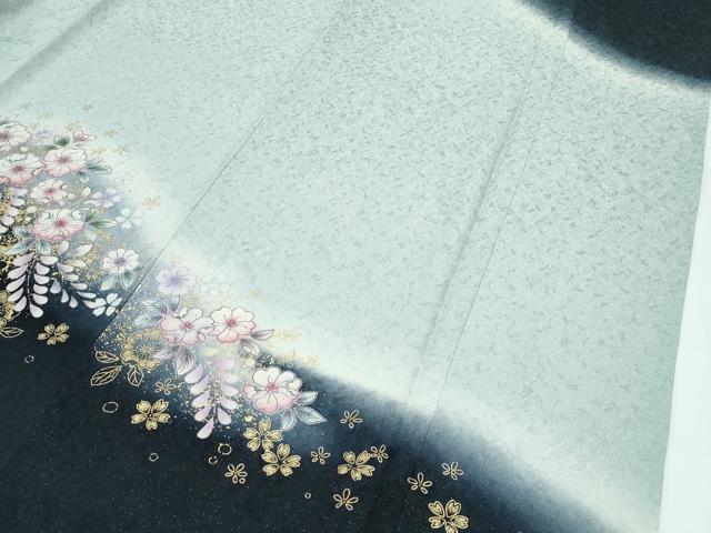 平和屋本店●極上 訪問着 辻が花 絞り 暈し染め 銀通し地 逸品 CZAA5579s6
