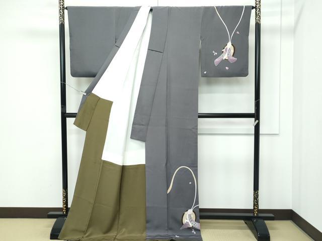 平和屋本店●極上 世界的人形師 辻村寿三郎 ジュサブロー 訪問着 兎 藤煤竹色地 逸品 CZAA5598s6