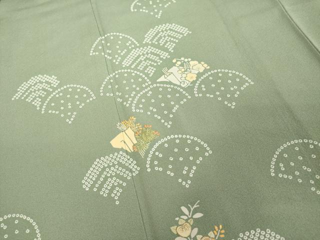 平和屋着物■訪問着 駒刺繍 鹿の子青海波花文 大丸扱い 正絹 逸品 DABD2960cd