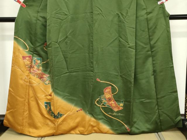平和屋着物■訪問着 短冊花文 暈し染め 金彩 正絹 逸品 DABD2964cd