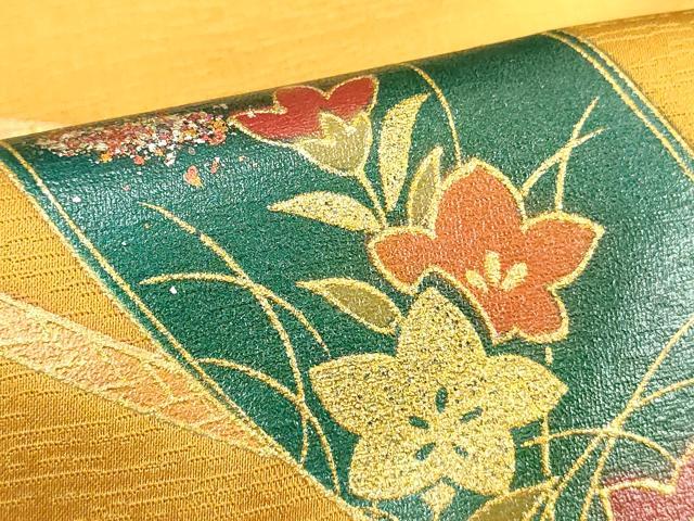 平和屋着物■訪問着 短冊花文 暈し染め 金彩 正絹 逸品 DABD2964cd