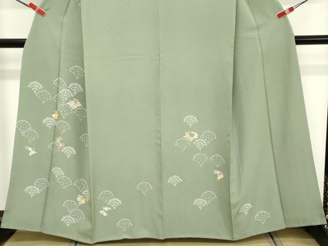平和屋着物■訪問着 駒刺繍 鹿の子青海波花文 大丸扱い 正絹 逸品 DABD2960cd