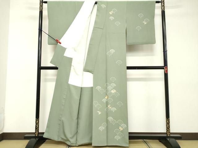 平和屋着物■訪問着 駒刺繍 鹿の子青海波花文 大丸扱い 正絹 逸品 DABD2960cd