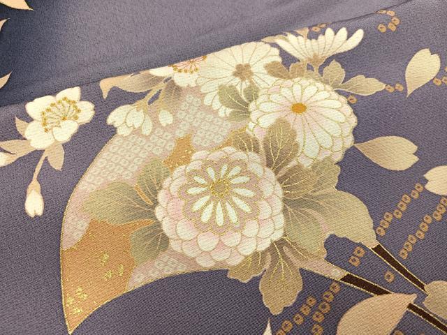 平和屋着物●ファッションブランド hiromichi nakano ヒロミチナカノ 小振袖 二尺袖 刺繍 簪花文 暈し染め 金彩 正絹 逸品 AABH3866ph