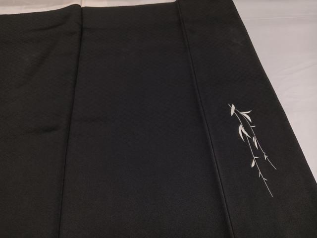 平和屋着物●小振袖 二尺袖 草木文 暈し染め 黒地 正絹 逸品 AABH3870ph