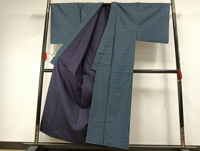 平和屋着物●男性 本場大島紬 アンサンブル 亀甲絣 正絹 逸品 AABH0747fy