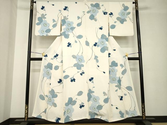 平和屋着物●上質な小紋　地紋おこし　花蔦草文　正絹　逸品　AABH4201ck 平和屋着物○上質な小紋 地紋おこし 花蔦草文 正絹 逸品 AABH4201ckの