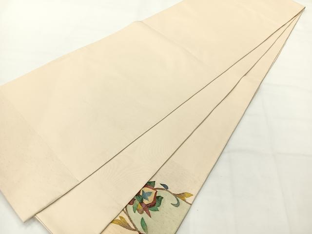 平和屋着物◎太鼓柄袋帯 花唐草文 正絹 逸品 AABH2411uk