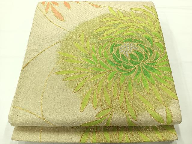 平和屋着物◎六通柄袋帯 乱菊 金銀糸 正絹 逸品 AABH2381uk