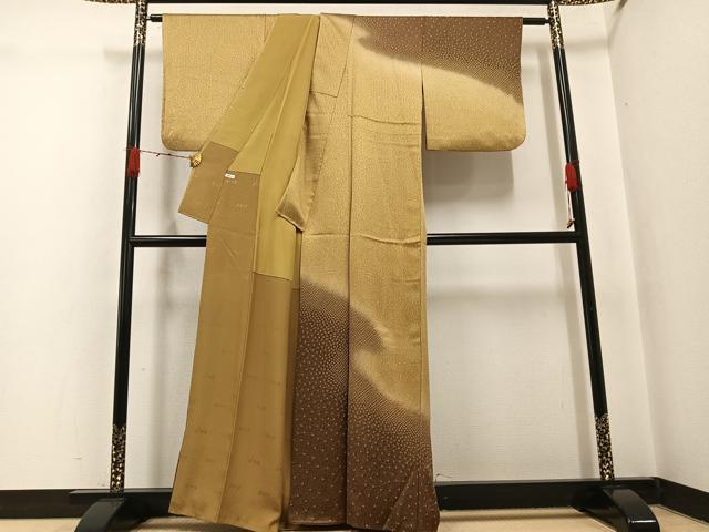 平和屋着物●染色作家 斉藤三才 訪問着 霞文 暈し染め 正絹 逸品 AABH4052ph