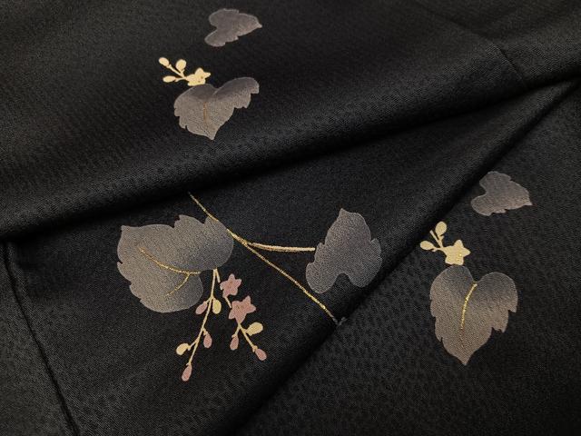 平和屋着物●小紋 蔦の葉文 金彩 やまと誂製 洗える着物 未使用 AABH4085ph