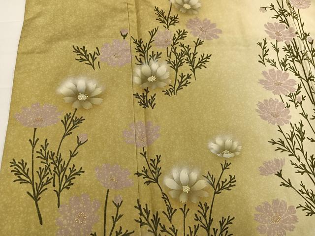 平和屋着物●小振袖 二尺袖・長襦袢(袷)セット 本場大島紬 染大島 枝花文 暈し染め 金彩 正絹 逸品 AABH4066ph