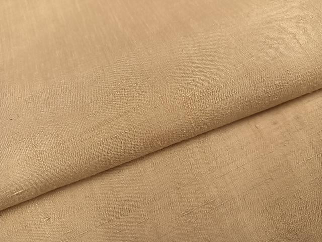 平和屋着物●結城紬 奥順 はたおり娘 色無地 飴色 正絹 逸品 未使用 AABH4082ph