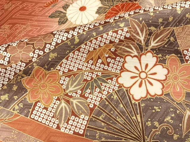 平和屋着物●豪華振袖 駒刺繍 草花文 金彩 正絹 逸品 AABH4086ph