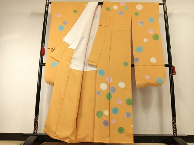 平和屋着物●豪華振袖 手描き 水玉 正絹 逸品 AABH0841fy