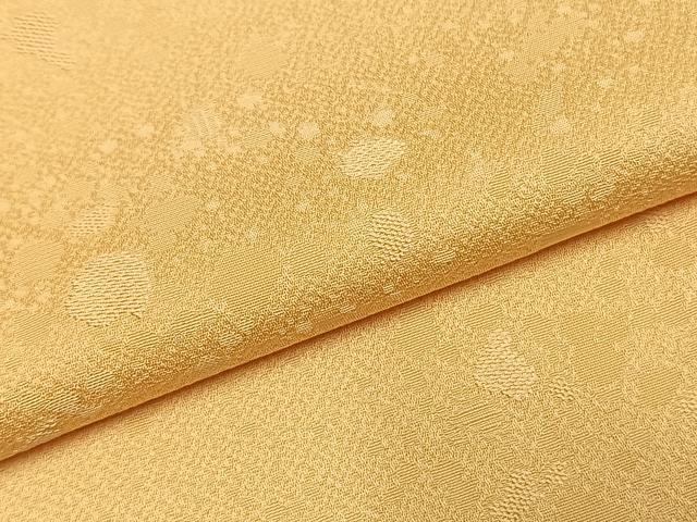 平和屋着物●上質な色無地 霞地紋 蜂蜜色 正絹 逸品 AABH0852fy