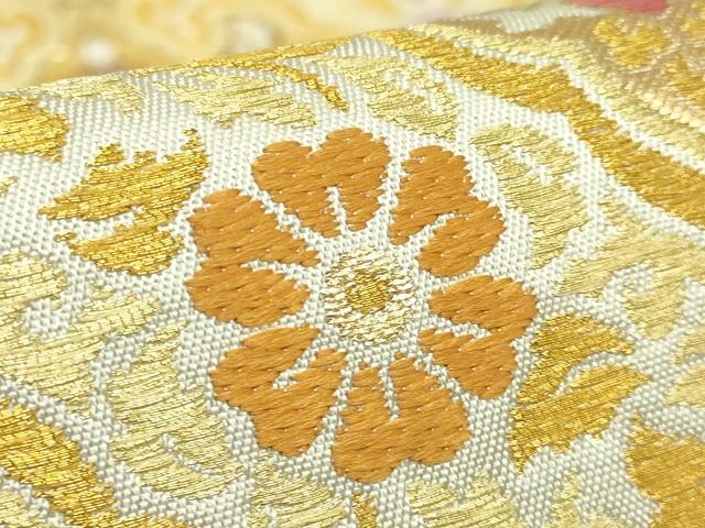 平和屋本店●極上 龍村美術織物 たつむら 六通柄 本袋帯 唐織 西城菱花文 金銀糸 逸品 DZAB5952kh6