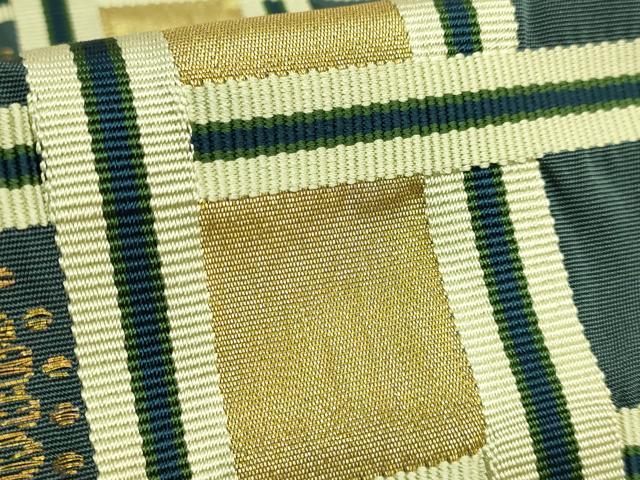 平和屋本店●極上 西陣 川島織物 爪掻き本綴れ 八寸名古屋帯 吉野間道 金銀糸 証紙付き 逸品 DZAB5989kh6