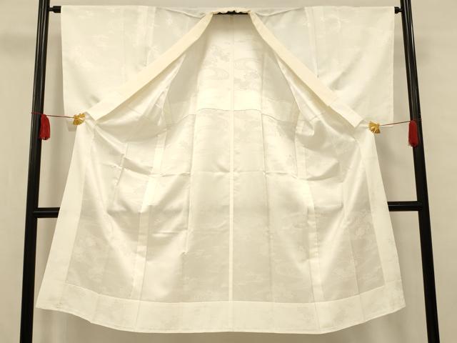 平和屋着物■長襦袢 無双仕立て 流水草花地紋 正絹 逸品 AABH4415fw