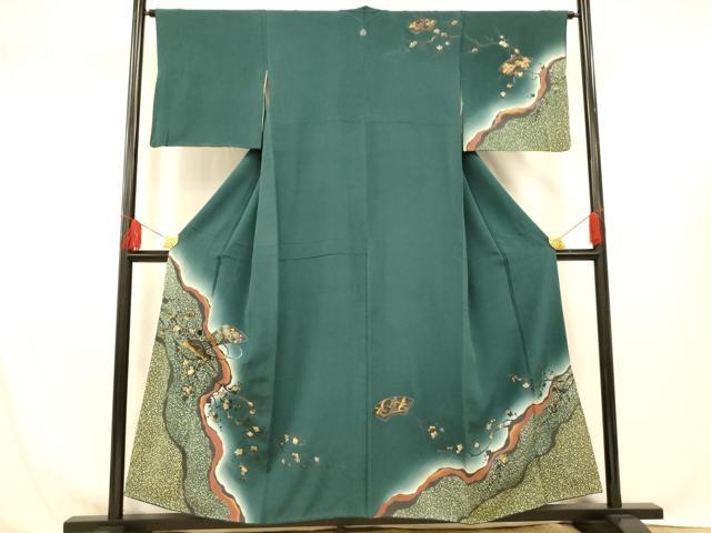 平和屋着物■訪問着 枝梅扇子文 暈し染め 金彩 正絹 逸品 AABH4416fw
