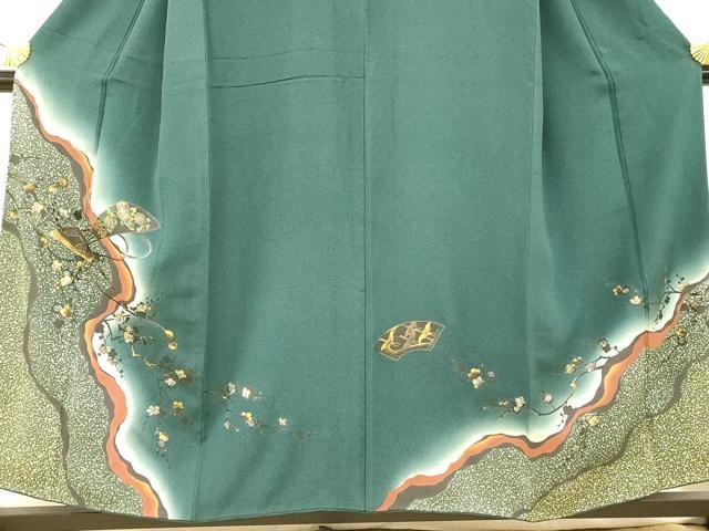 平和屋着物■訪問着 枝梅扇子文 暈し染め 金彩 正絹 逸品 AABH4416fw