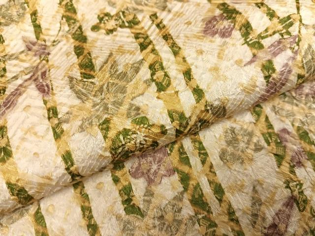 平和屋着物●上質な小紋 絞り 草花文 三越扱い 正絹 逸品 AABH4106ph