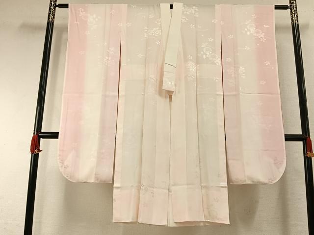 平和屋着物●振袖用長襦袢 無双仕立て 草花地紋 暈し染め 京都きもの友禅扱い 正絹 逸品 AABH0869fy