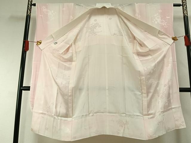 平和屋着物●振袖用長襦袢 無双仕立て 草花地紋 暈し染め 京都きもの友禅扱い 正絹 逸品 AABH0869fy